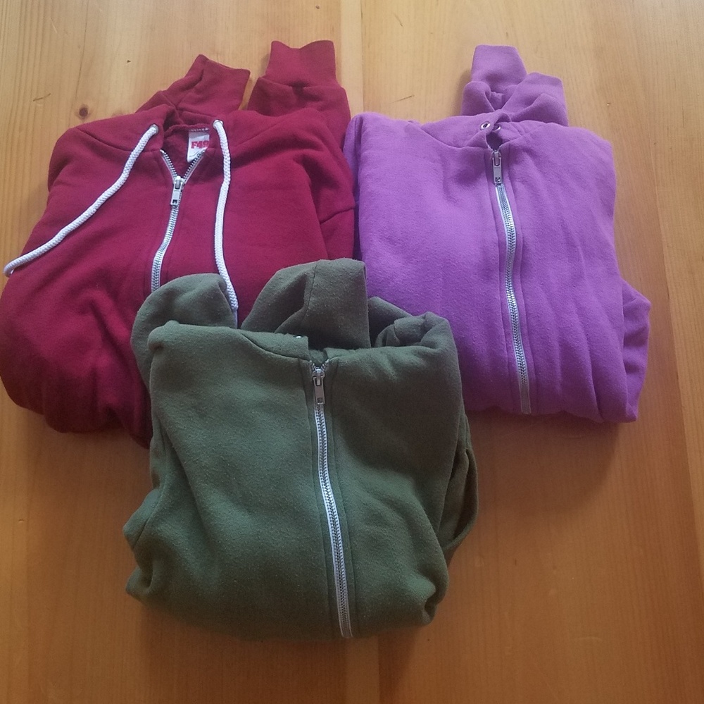 Lot of 3 American Apparel hoodies